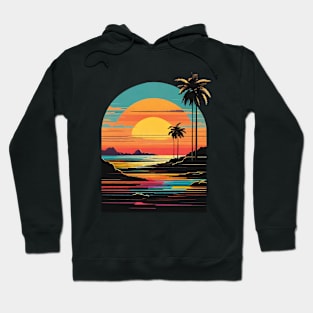 Sunset Serenade: Retro Horizon Bliss Hoodie